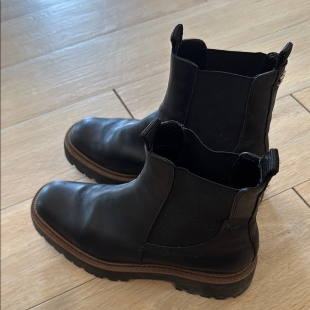 Sam Edelman waterproof Black Leather Ankle Boots
